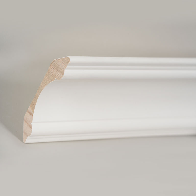 قالب‌گیری تاج چوب کاج (پرکننده و سفید مروارید) 3/4 اینچ 3 3/8 اینچ