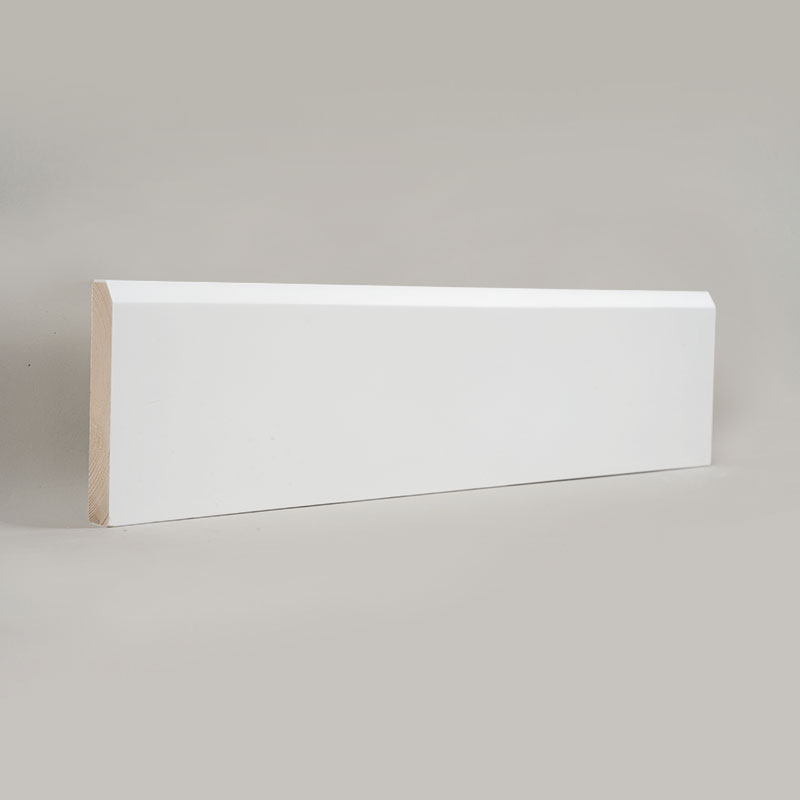 تخته دامن چوب کاج (پرکننده-پرکننده و رنگ شده) - سفید 3/5 اینچ x 3 15/16 اینچ - A