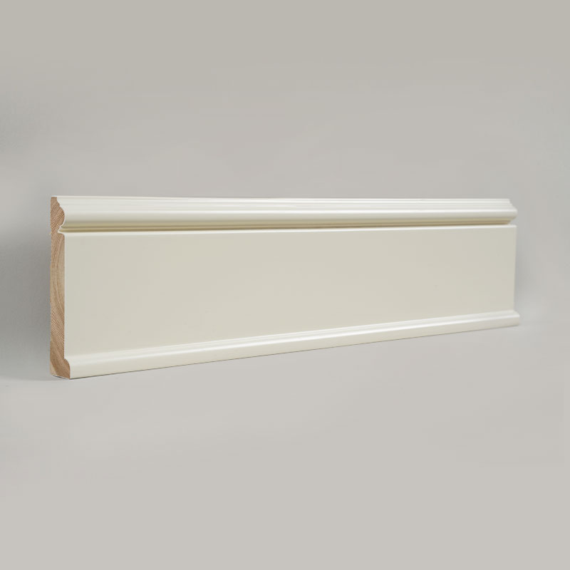 تخته دامن چوب کاج (پرکننده و رنگ شده) - سفید 6/7 اینچ x 3 15/16 اینچ