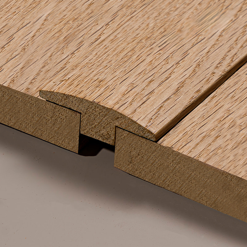قالب‌گیری T-Moulding کامل چوب بلوط سفید (رنگ ناتمام) - رنگ طبیعی بلوط 9/32 'x1 31/32'