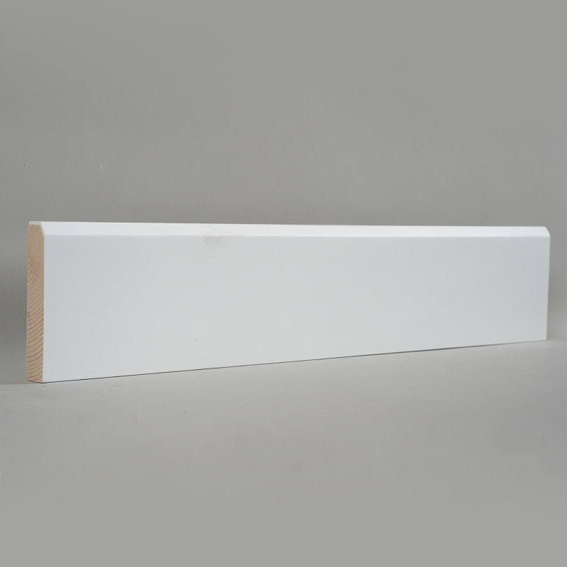 تخته دامن چوب کاج (پرکننده-پرکننده و رنگ شده) - سفید 3/5 اینچ x 3 1/6 اینچ - A